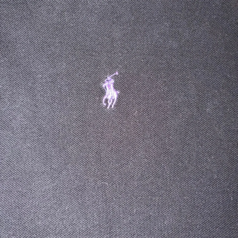 Polo Ralph Lauren Mens XL Classic Fit Black Polo Shirt Purple Pony Logo Pique